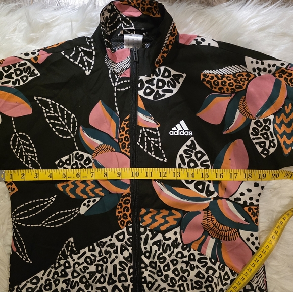 🐯 Adidas Printed – Floral Abstract | Zip-Up Track Jacket | XS - Picture 7 of 8